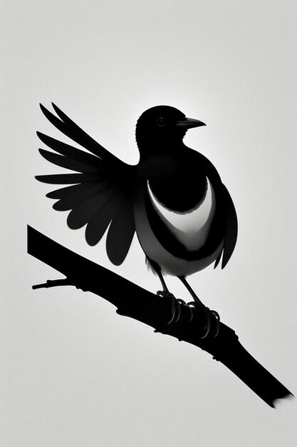 wagtail isolated on white background watercolor realistic bird illustration