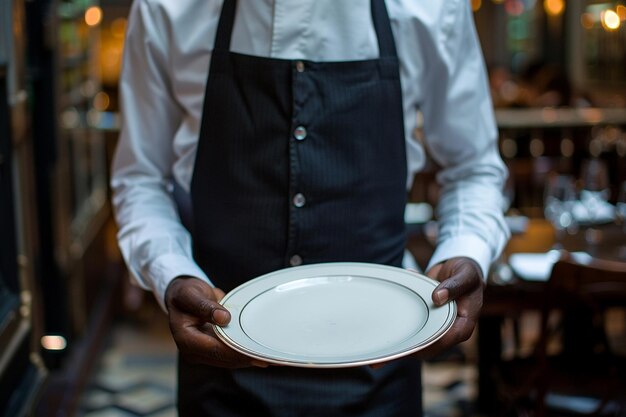 Photo waiter with serving plate