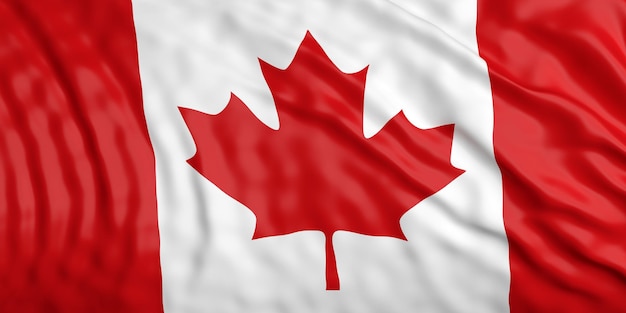 Waiving Canada flag 3d illustration