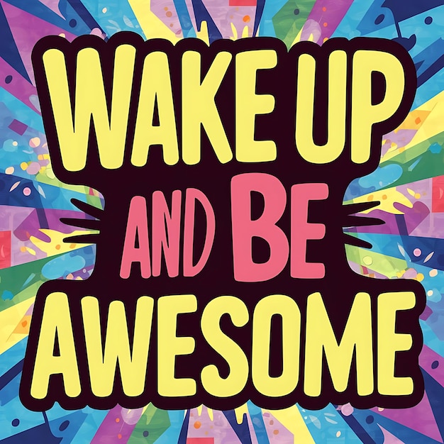 Wake Up and Be Awesome Tshirt Design Motivational Quote IllustartionTypographyBannerPoster