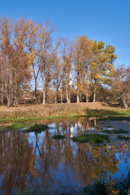 Photo walk along the bank of the river snezhet