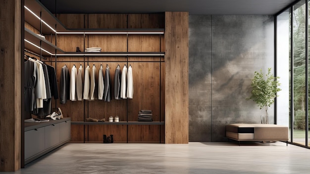 WalkIn Closet With Plant Organized Storage Space and Natural Touch