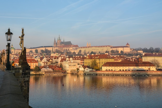 Walking in autumn Prague