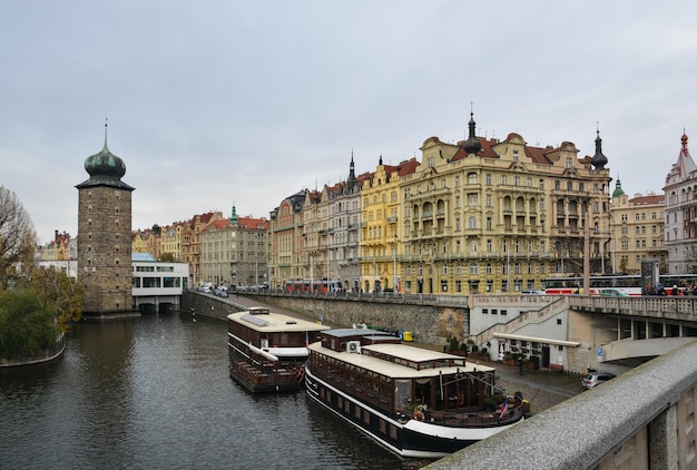 Walking in autumn Prague