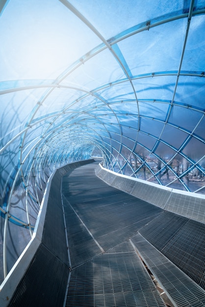 Walkway architecture at daytime in Anyang art public park, South Korea.