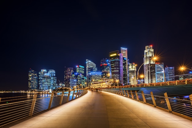 Walkway into the city, Singapore cityscape