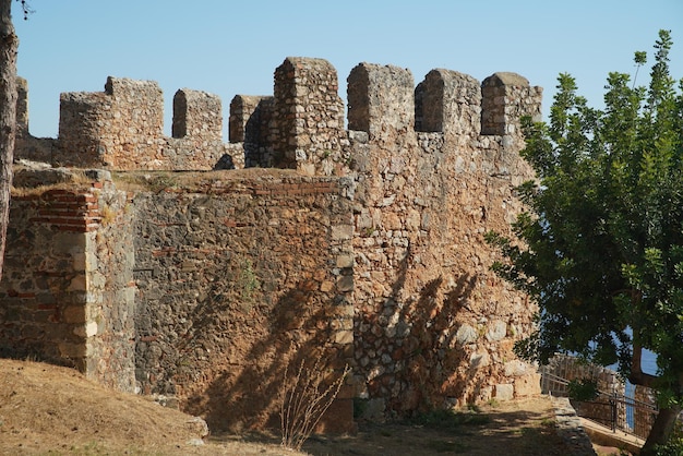 Wall of Alanya Castle in Alanya Town Antalya Turkiye