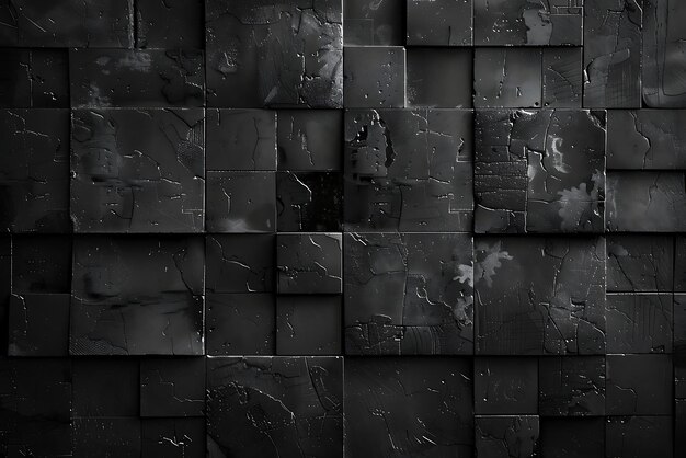 Photo a wall of black cubes