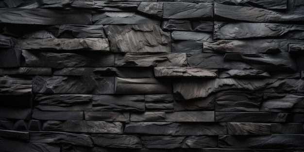 A wall of black stone with a dark background.