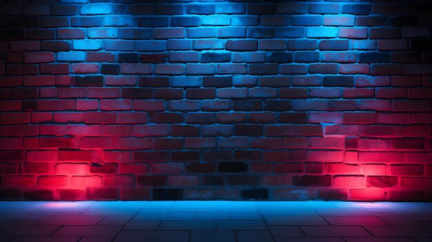 wall brick spotlight neon background