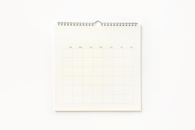 Wall calendar background on white