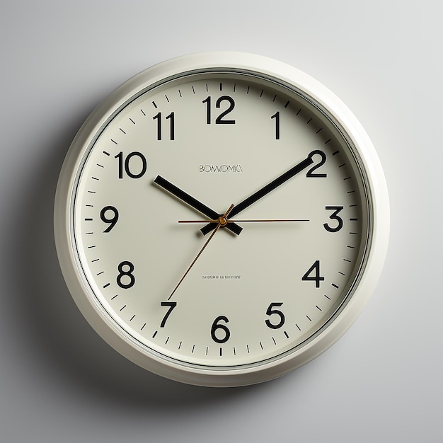 Wall Clock Oblique Angle Clean White Background 1