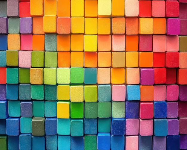 Photo a wall of colored blocks with a colorful one that says  no  on the bottom