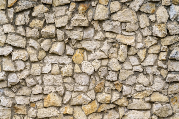 Wall of gray stones Stone building background