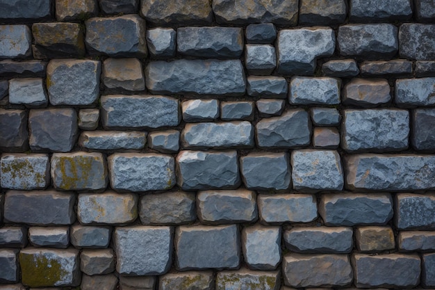 A wall of grey stones with the word stone on it