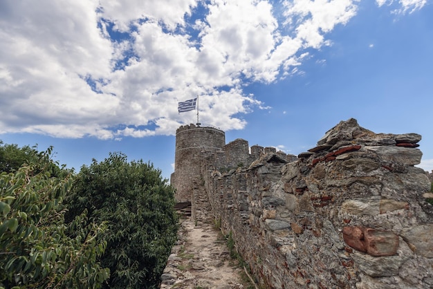 Wall of Kavala Byzantine Castle carried out to reinforce the city's defences citadel of Byzantinet