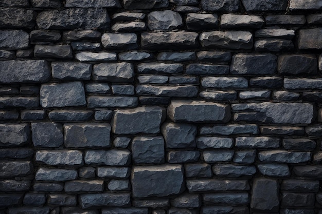 A wall made of black stone with the word stone on it