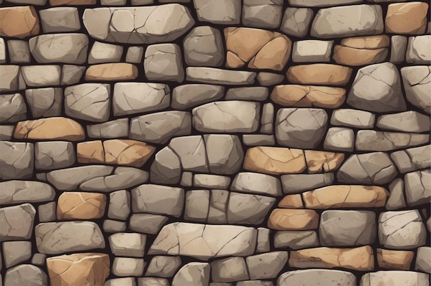 Photo a wall made of rocks with a brown background