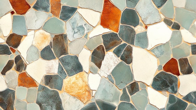 a wall made of stones with different colors and shapes