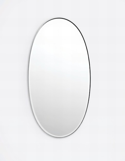 a wall mounted mirror that is white and has a black border