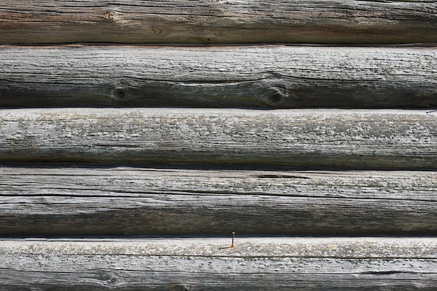 Wall of old logs