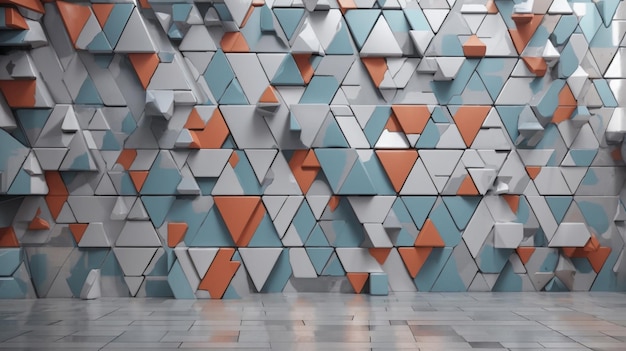 a wall of orange and white tiles with a blue one that says  z