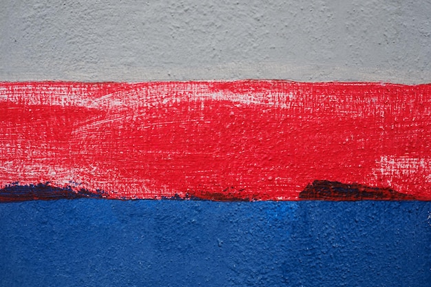 Wall painted with blue and red color