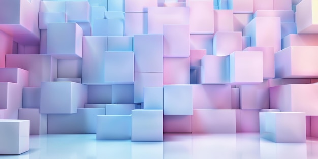 A wall of pink and blue cubes stock background