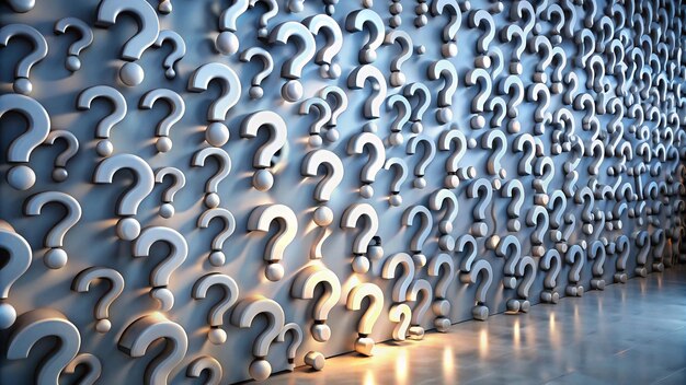 a wall of question marks that are on a wall