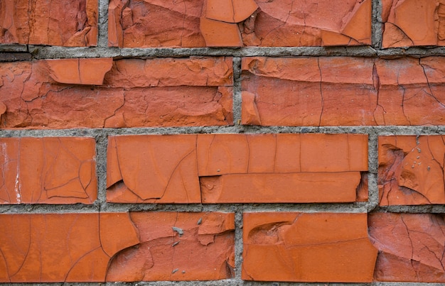 wall of red bricks. Brick texture, beautiful background