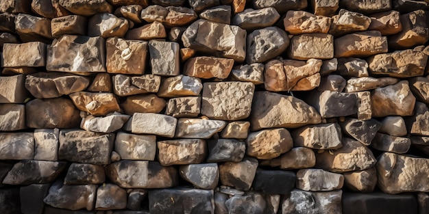 A wall of rocks with the word rock on it