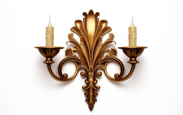 Wall Sconce Brown Color On White Background