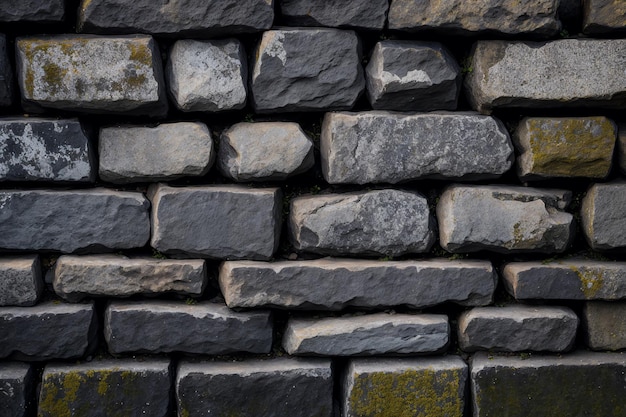 A wall of stones with the word stone on it