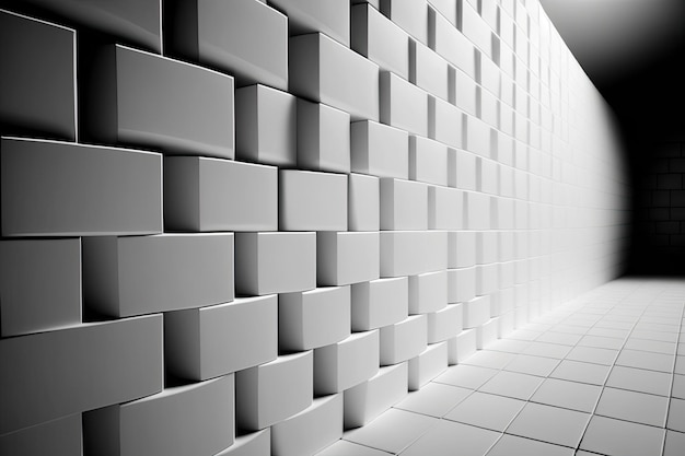 Wall of white tiles