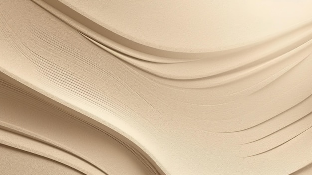 A wall with a beige color that has waves in it.