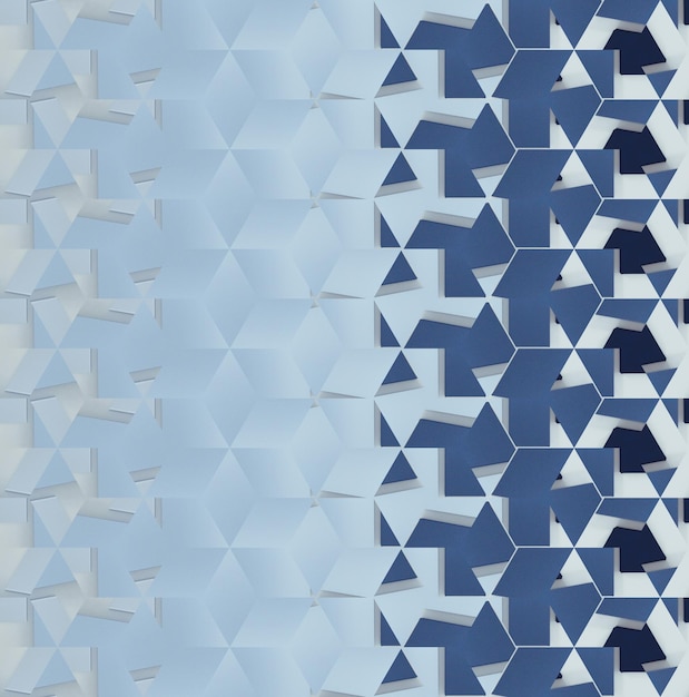 A wall with a blue triangle pattern