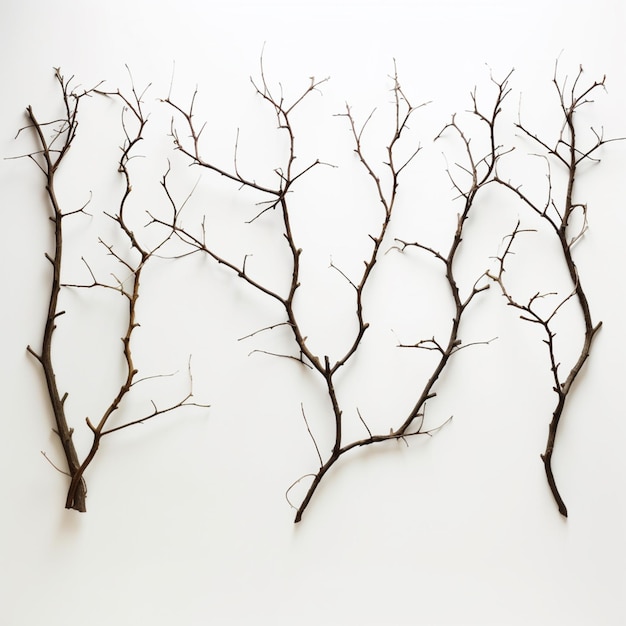 A wall with branches and branches on it