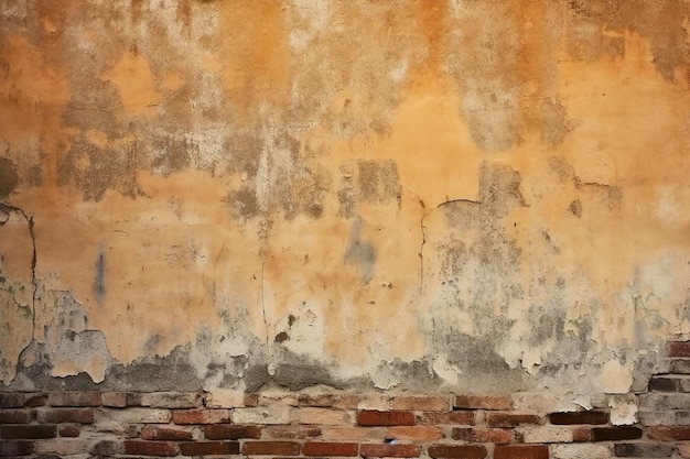 A wall with a brick wall that has been damaged by the word fire on it