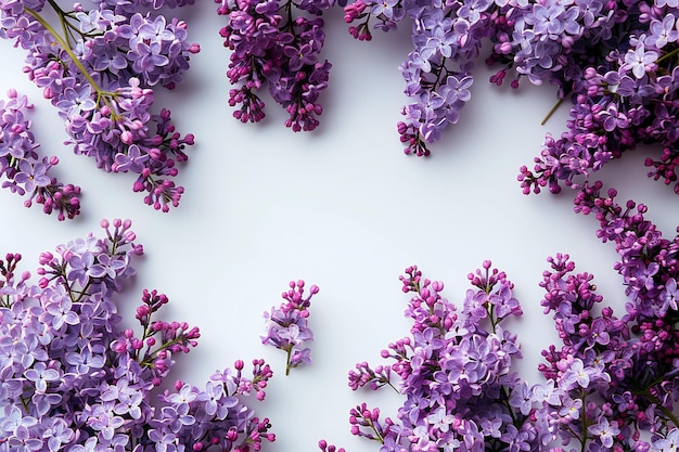 Photo a wall with a bunch of purple flowers