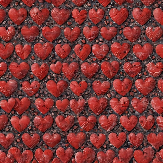 Photo a wall with a heart shaped red heart shaped fruit