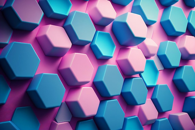 A wall with hexagons and hexagons on it