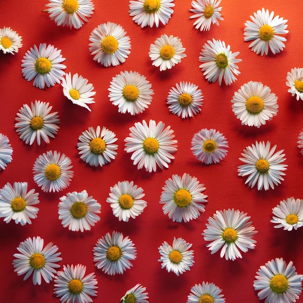 Photo a wall with many white daisies on it