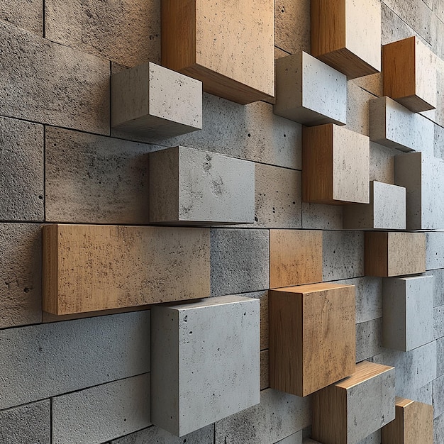 Photo a wall with many wooden shelves that sayson it