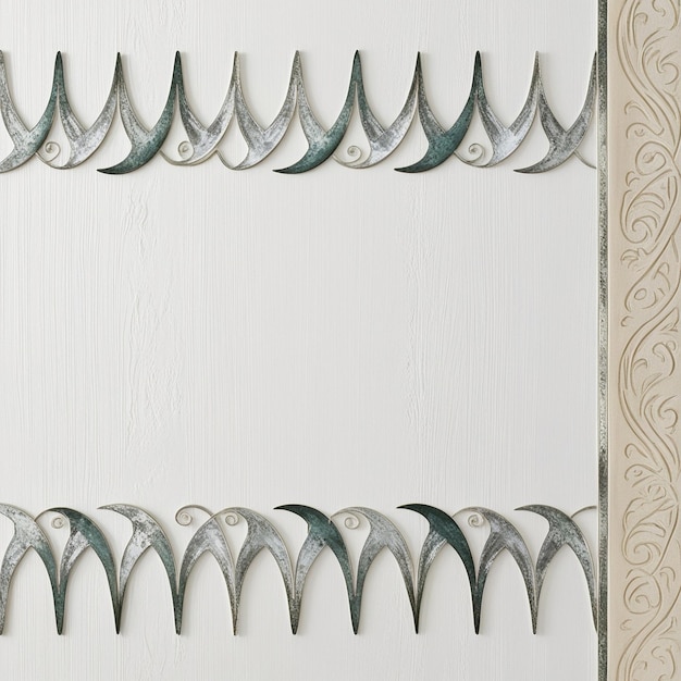 a wall with a pattern of decorative plates on it