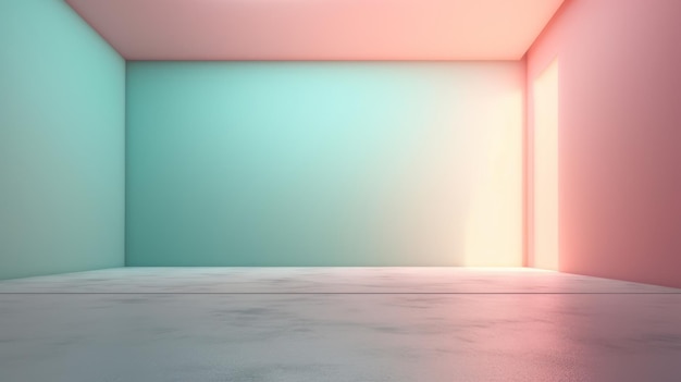 A wall with a pink and blue color.