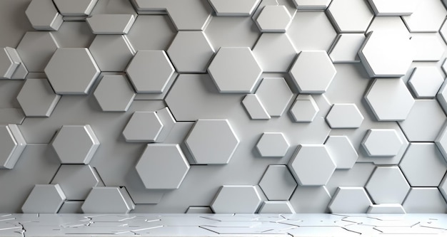 a wall with a white background that says  hexagon