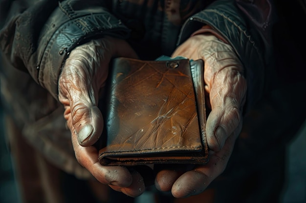 Wallet in the Hands of a Man Showing Cash and Credit Cards