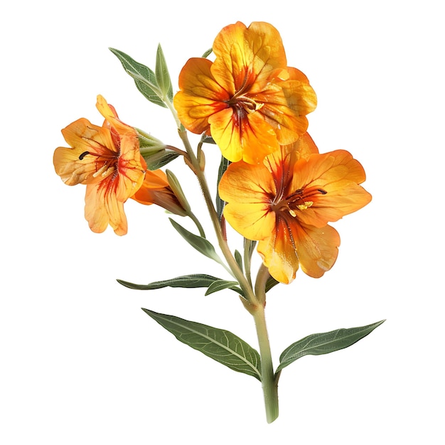 Wallflower Isolated on White Background Beautiful Wallflower Flower