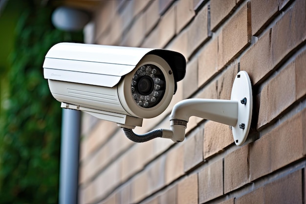 A wallmounted video camera designed for securing the outdoor premises of a property