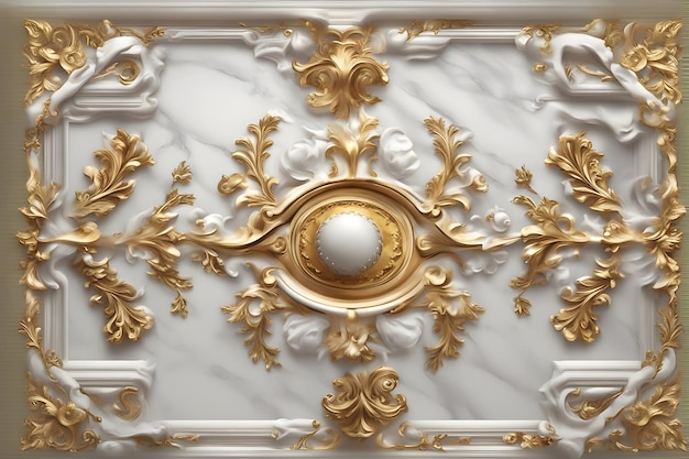 Wallpaper 3d classic ceiling luxury gold